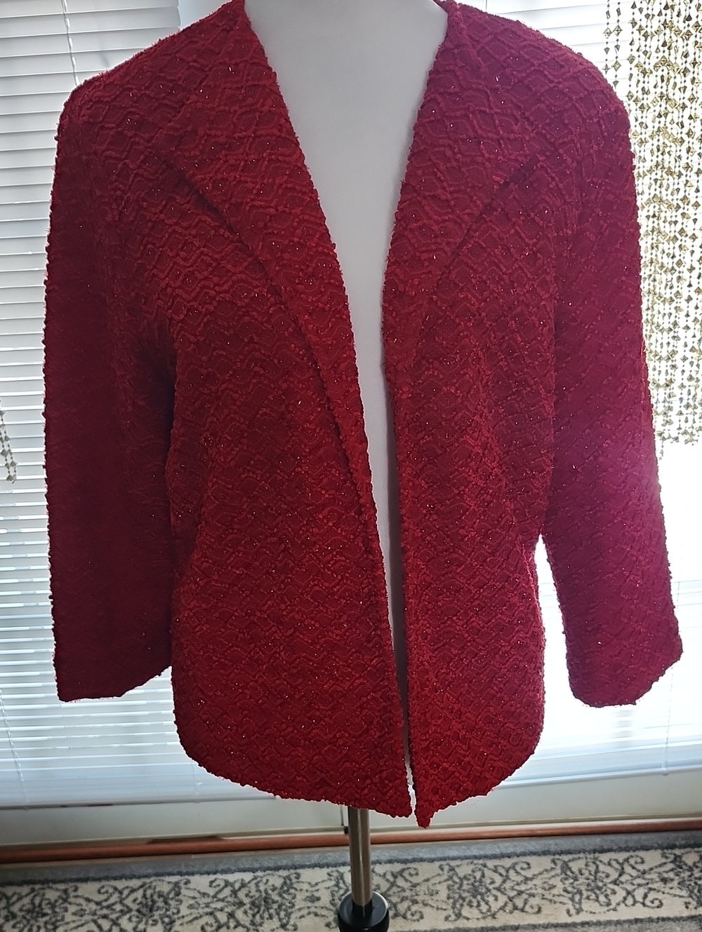 Alfred Dunner Red Sparkle Blazer